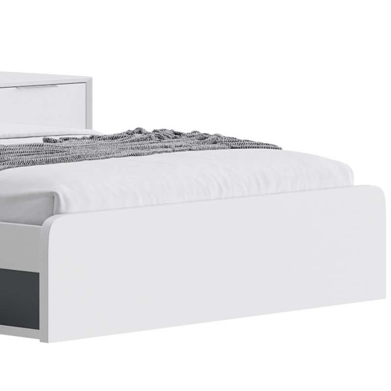 Gray Faux Leather Upholstered Bed - Image 11