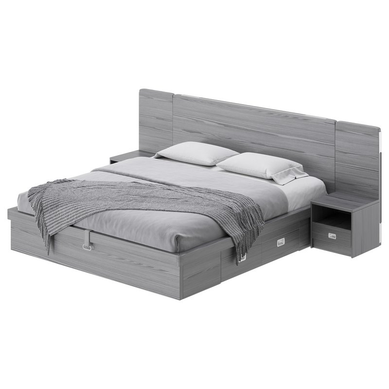 Brown Wooden Panel Bed - Image 10