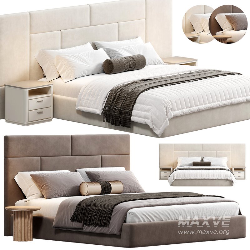 Beckham Bed, Abbington Charred Brown By Highfashionhome - Image 1