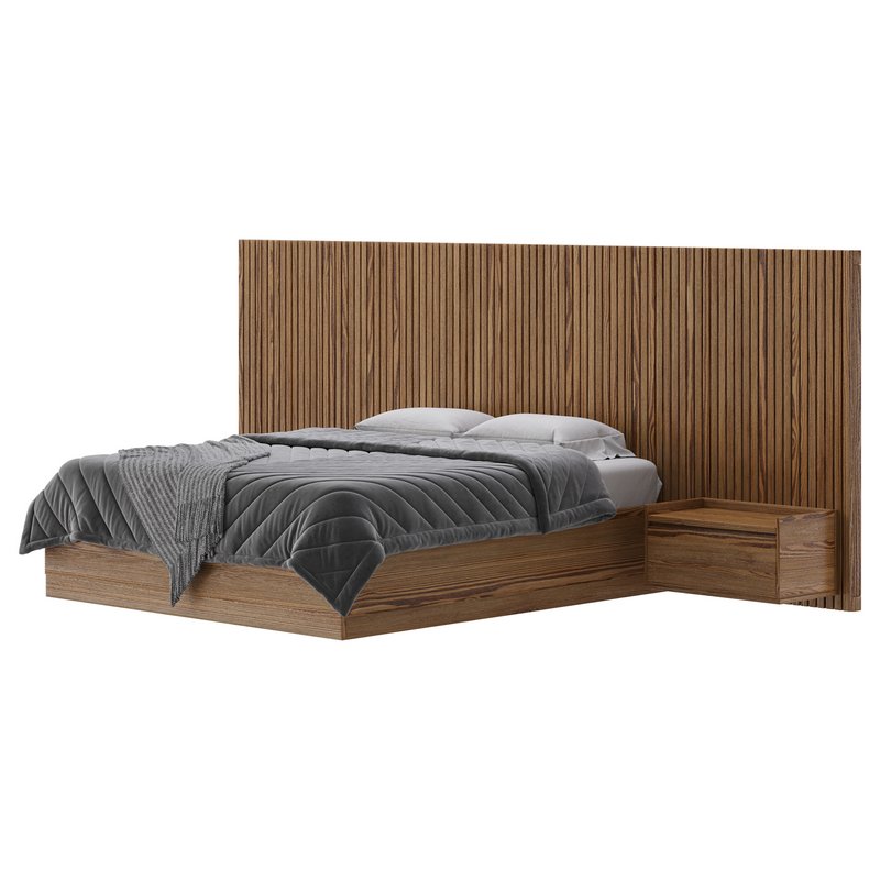 Batten White Oak King Plinth-Base Storage bed - Image 12