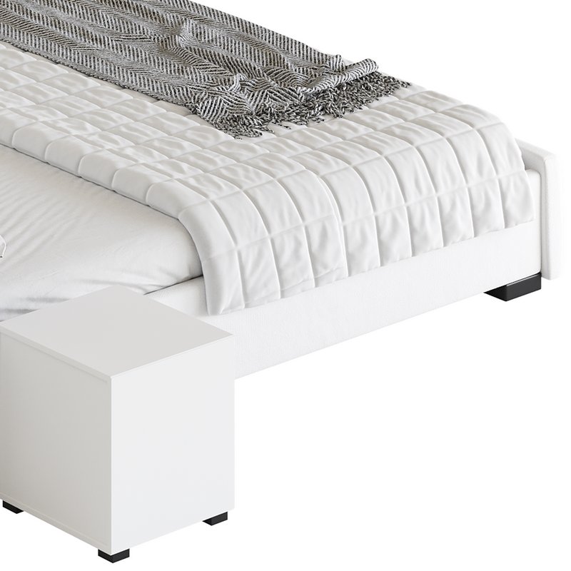 Modern Wingback Upholstered Headboard Bed - Image 12