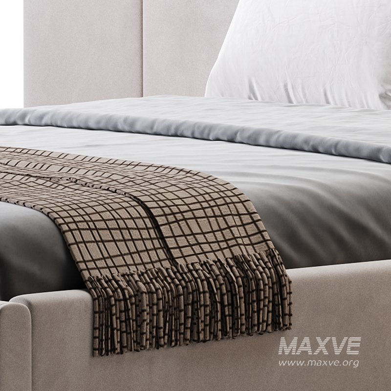 American Queen Size Bed Offered in Velvet with Floating Nightstands - Image 11