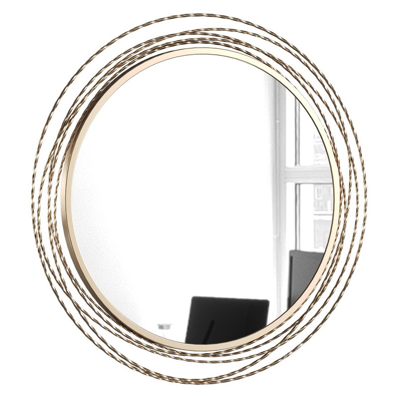 Saskia Round Gold Wall Mirror - Image 1