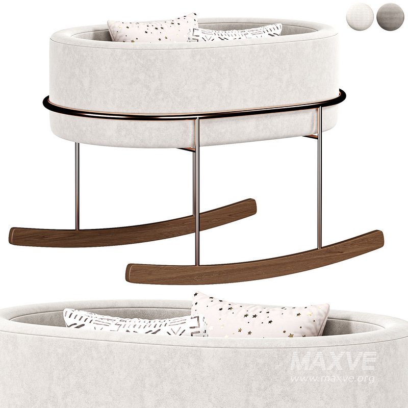 Monte Rockwell White Wood Baby Bassinet By Crateandbarrel - Image 4