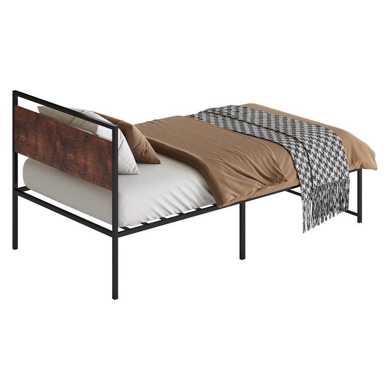Topeakmart Rustic Metal Bed - Image 12
