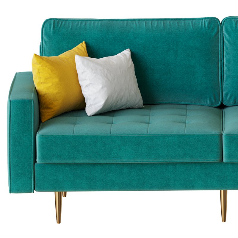 Velvet Fabric Sofa Couch - Image 12