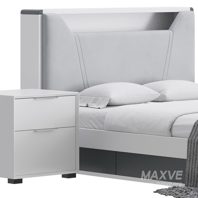 Gray Faux Leather Upholstered Bed - Image 12
