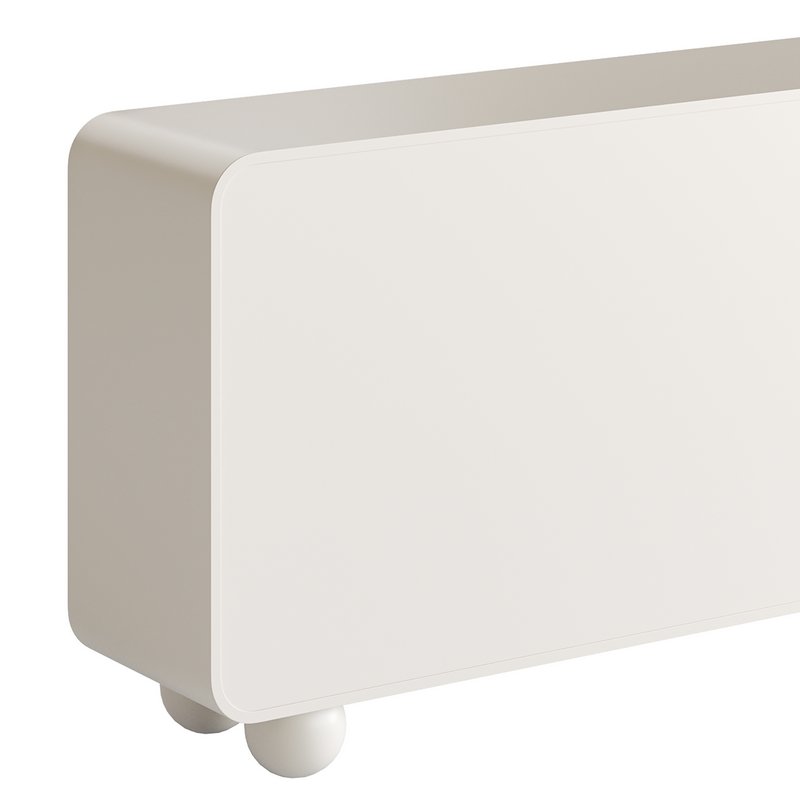 White Solid and Manufactured Wood Sideboard Credenza - Image 12
