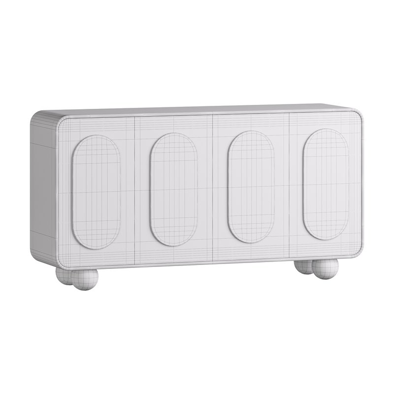 White Solid and Manufactured Wood Sideboard Credenza - Image 13