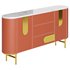Modern Metal Sideboard Credenza with Three Drawers Narrow Size - Thumbnail 14