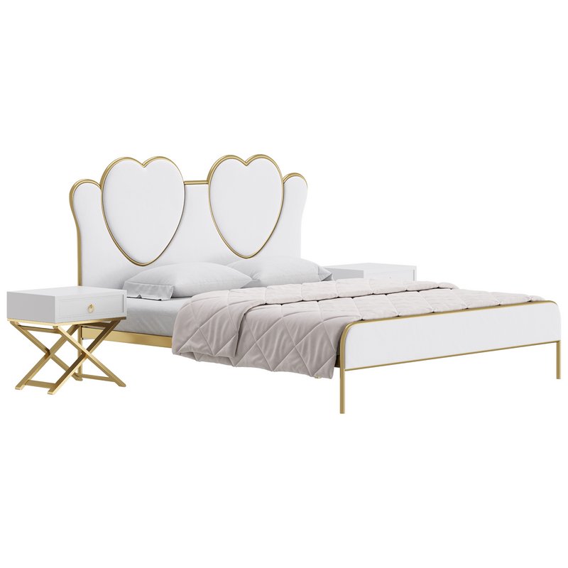 Glam Upholstered Headboard Bed - Image 12