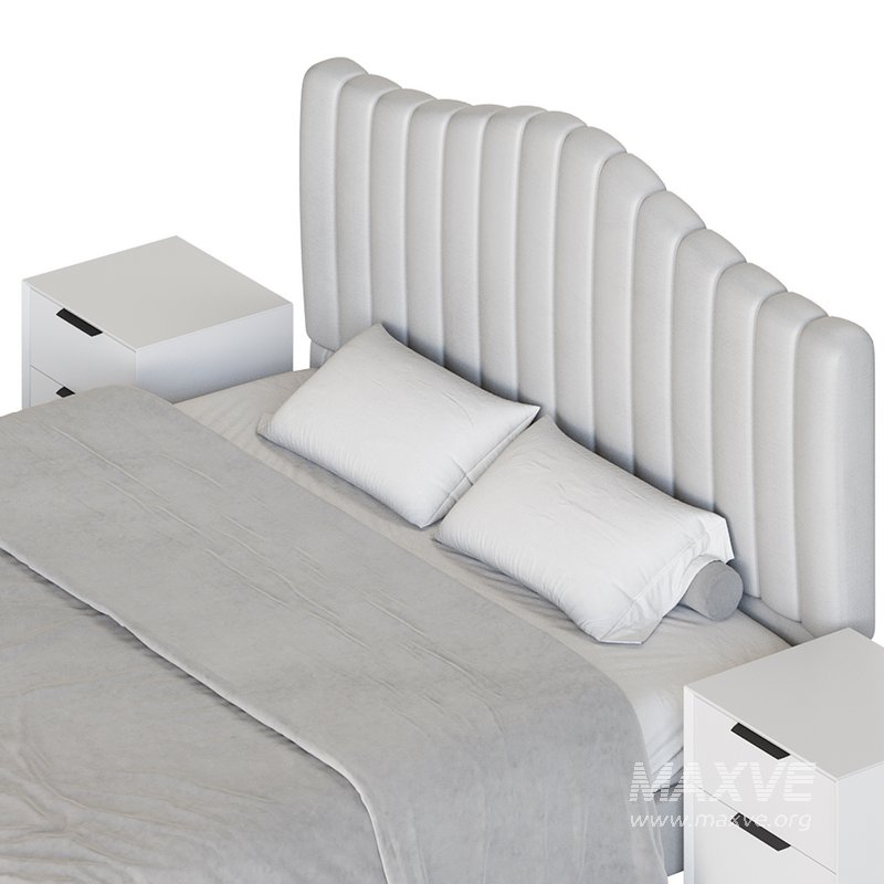 Soild Wood Bed with Camelback Panel Headboard - Image 13