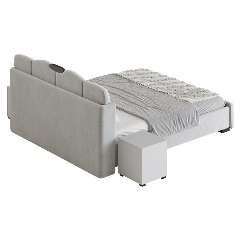 Modern Wingback Upholstered Headboard Bed - Image 13