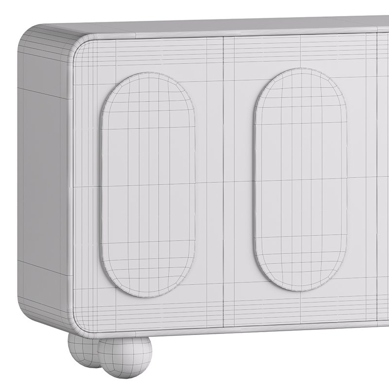 White Solid and Manufactured Wood Sideboard Credenza - Image 14