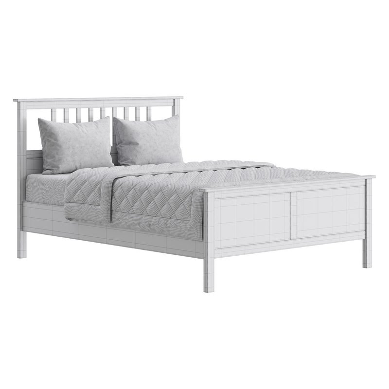 HEMNES Bed frame dark gray stained - Image 13