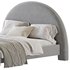 Desirae Flannelette Round Shaped Headboard Bed Frame King - Thumbnail 13