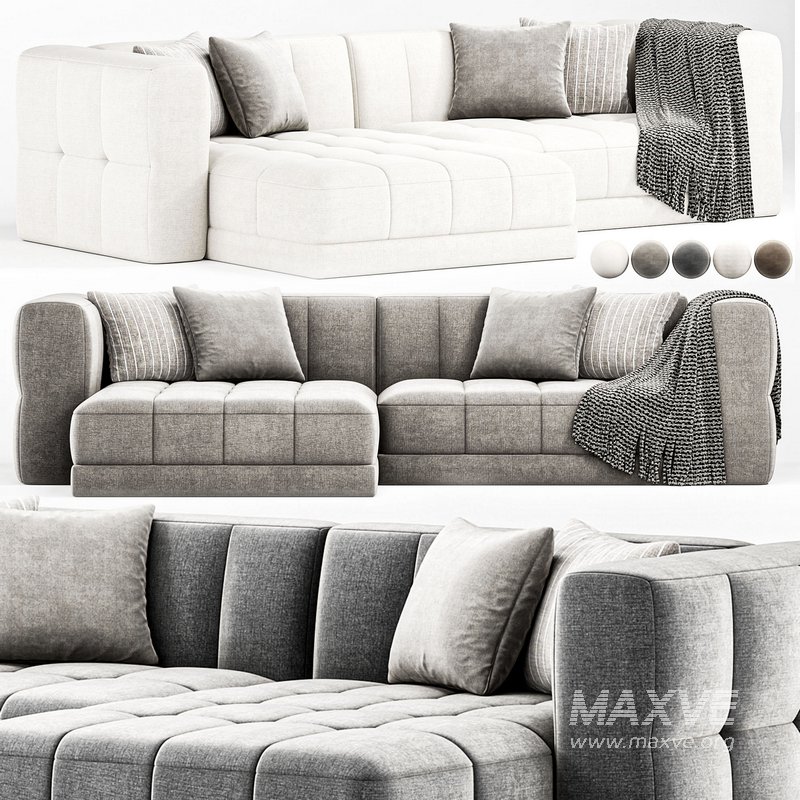 Tavi 2 Piece Laf Sectional Alcala Graphite Sofa - Image 2