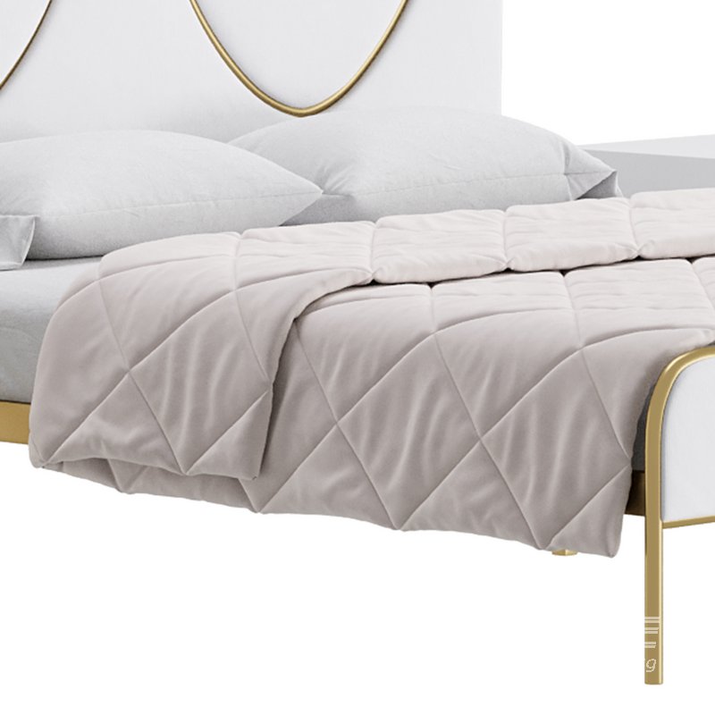 Glam Upholstered Headboard Bed - Image 15