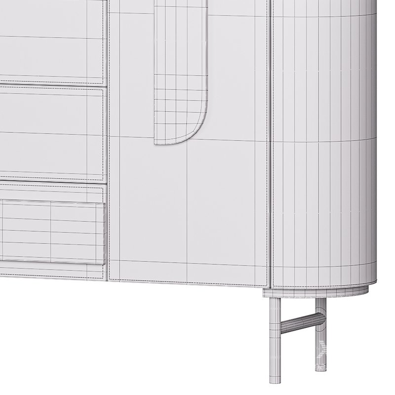 Modern Metal Sideboard Credenza with Three Drawers Narrow Size - Image 15