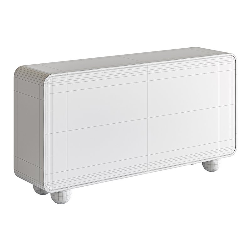 White Solid and Manufactured Wood Sideboard Credenza - Image 15