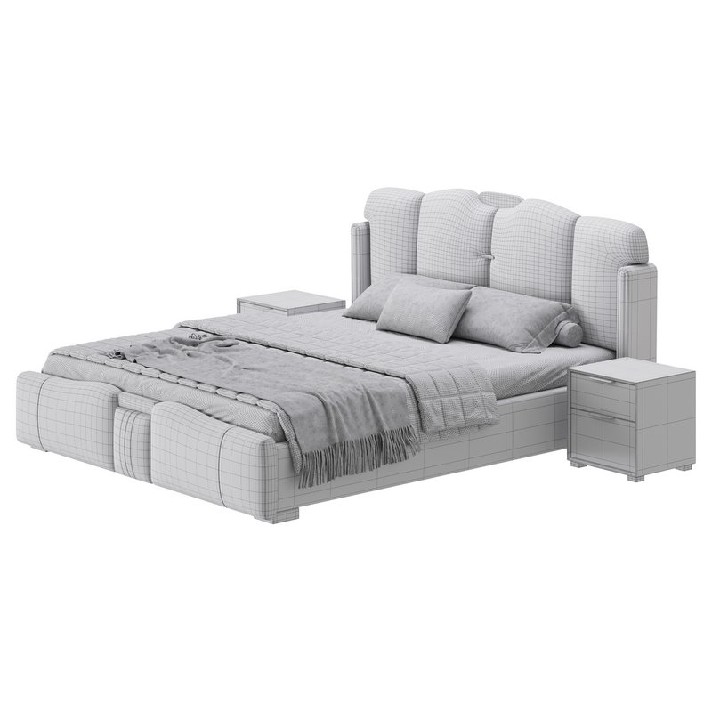 Modern Wingback Upholstered Headboard Bed - Image 15