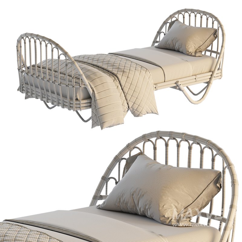 Malu Vintage Rattan Bed - Image 14