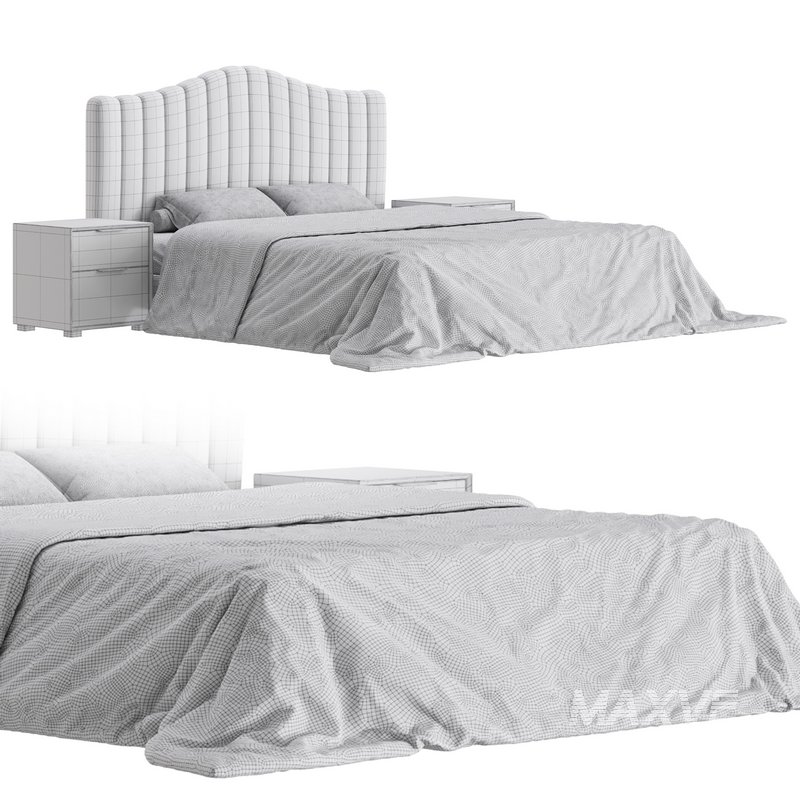 Soild Wood Bed with Camelback Panel Headboard - Image 15