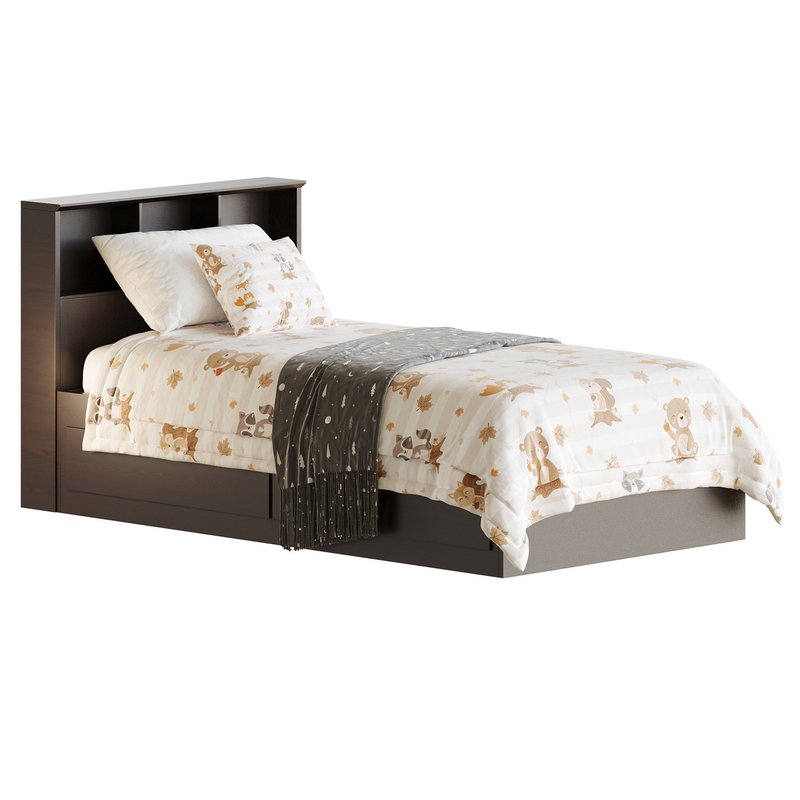 Mainstays Mates Storage Bed with Bookcase Headboard - Image 1
