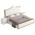 White Upholstered Bed with Headboard - Thumbnail 14