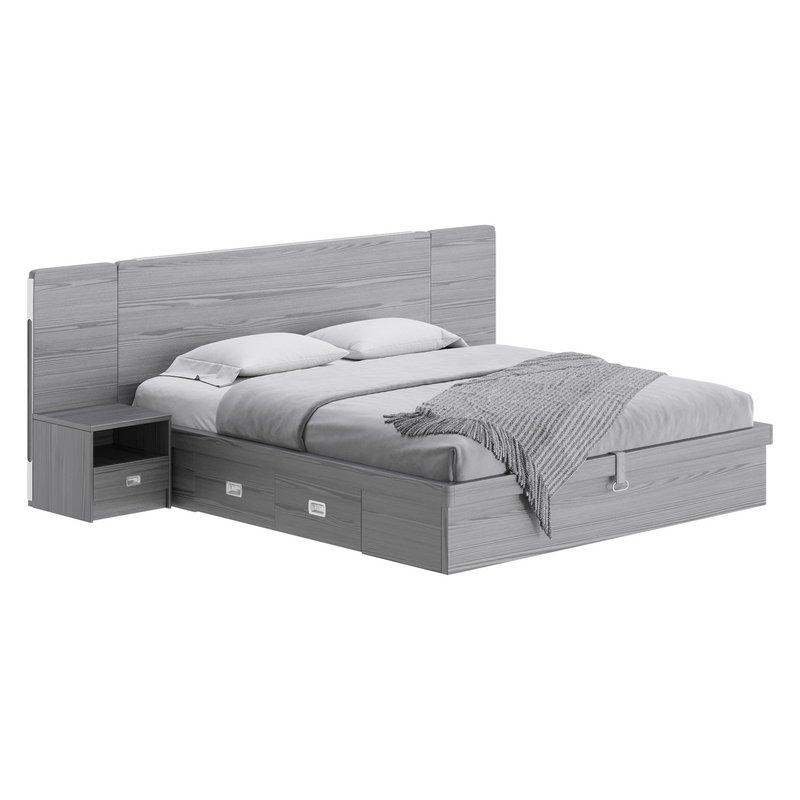 Brown Wooden Panel Bed - Image 14