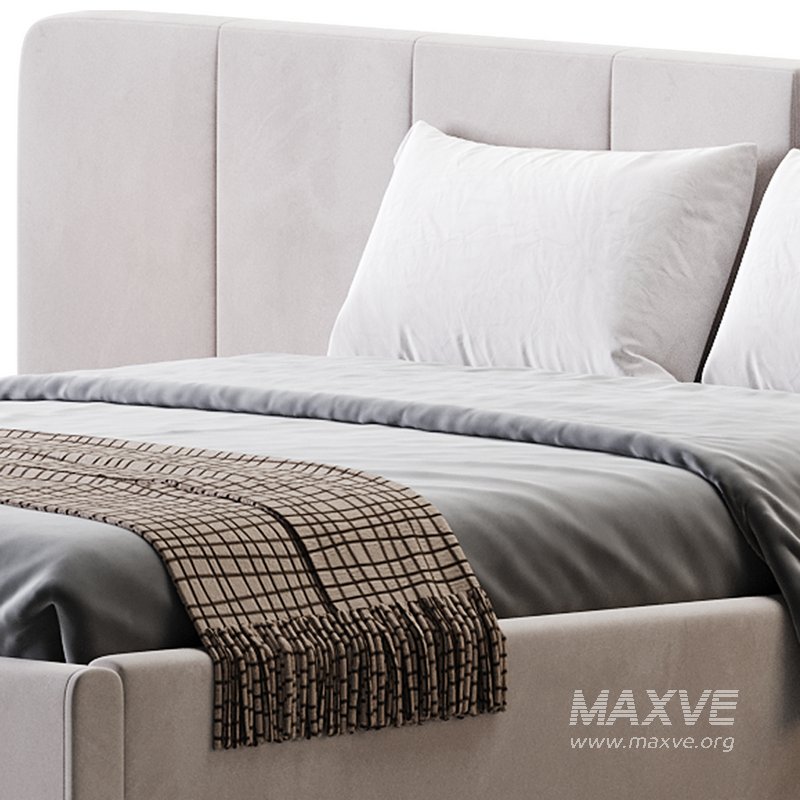 American Queen Size Bed Offered in Velvet with Floating Nightstands - Image 14