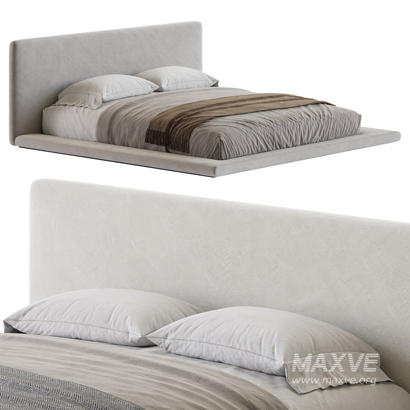 Cesar Suede Fabric Contemporary Minimalist Bed - Image 13