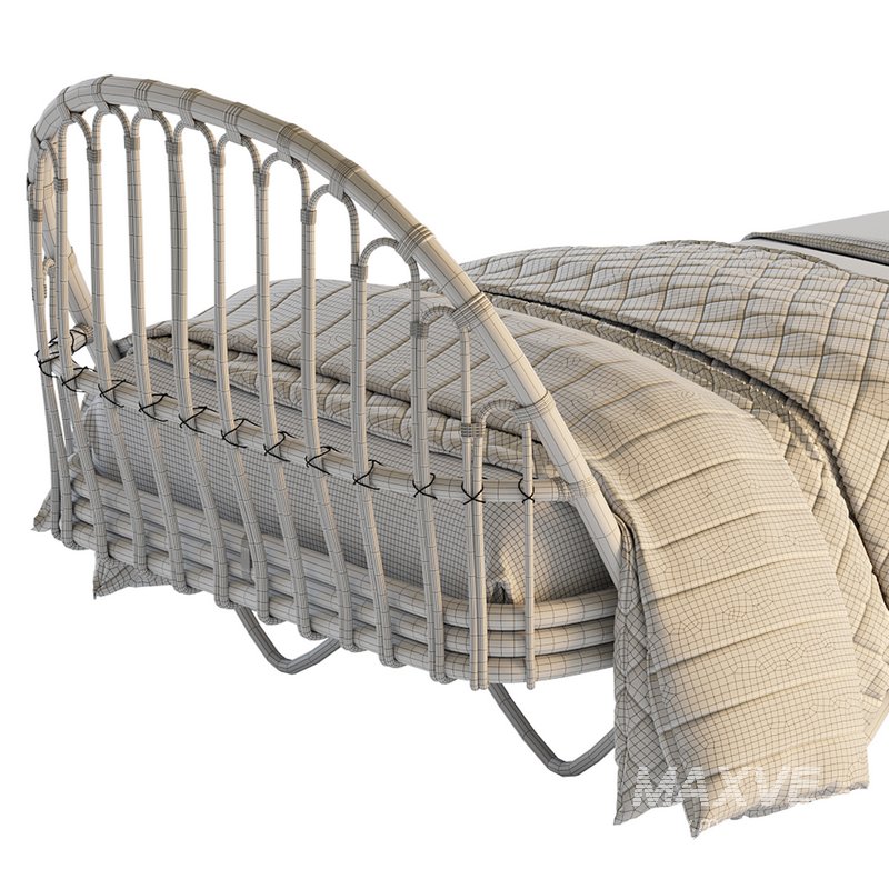 Malu Vintage Rattan Bed - Image 15