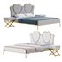Glam Upholstered Headboard Bed - Thumbnail 1