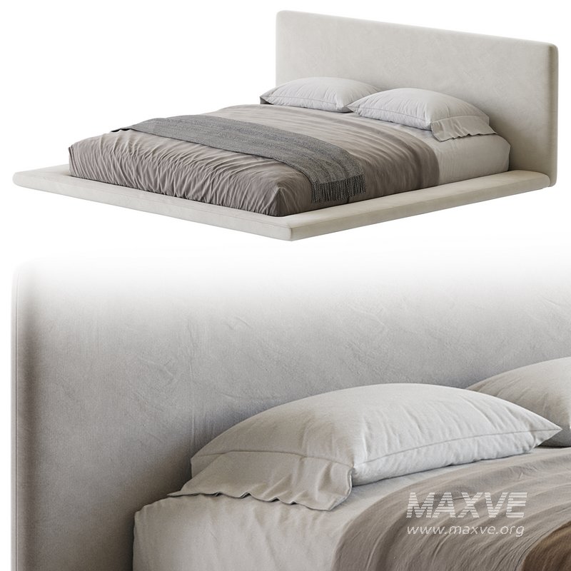 Cesar Suede Fabric Contemporary Minimalist Bed - Image 14