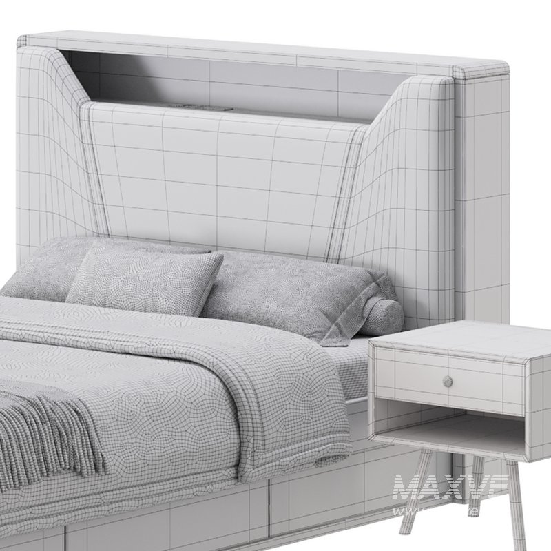 Gray Faux Leather Upholstered Bed - Image 18