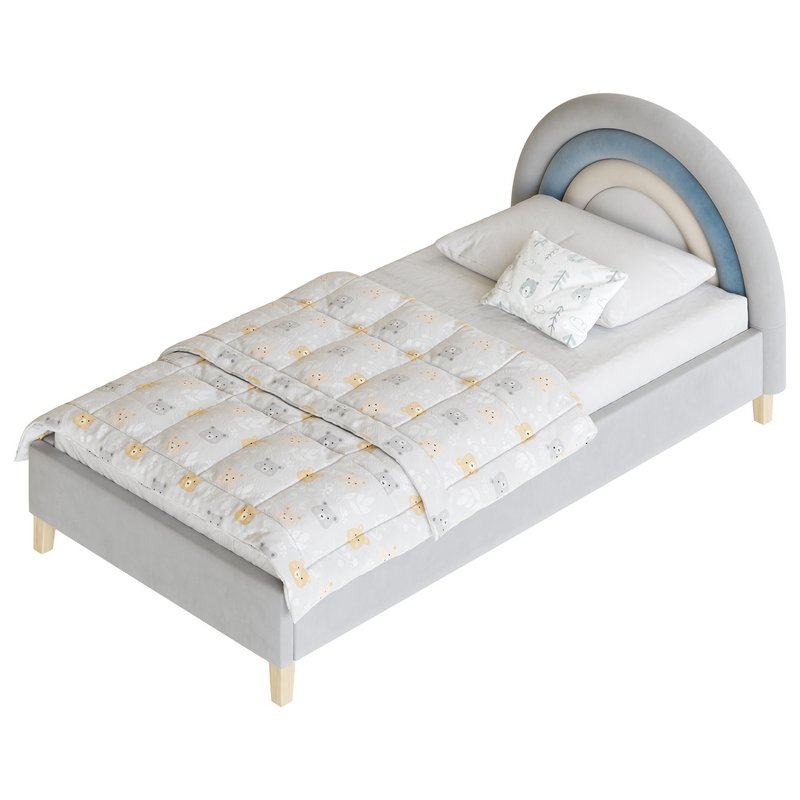 Rainbow Kids Velvet Finish Bed - Image 16