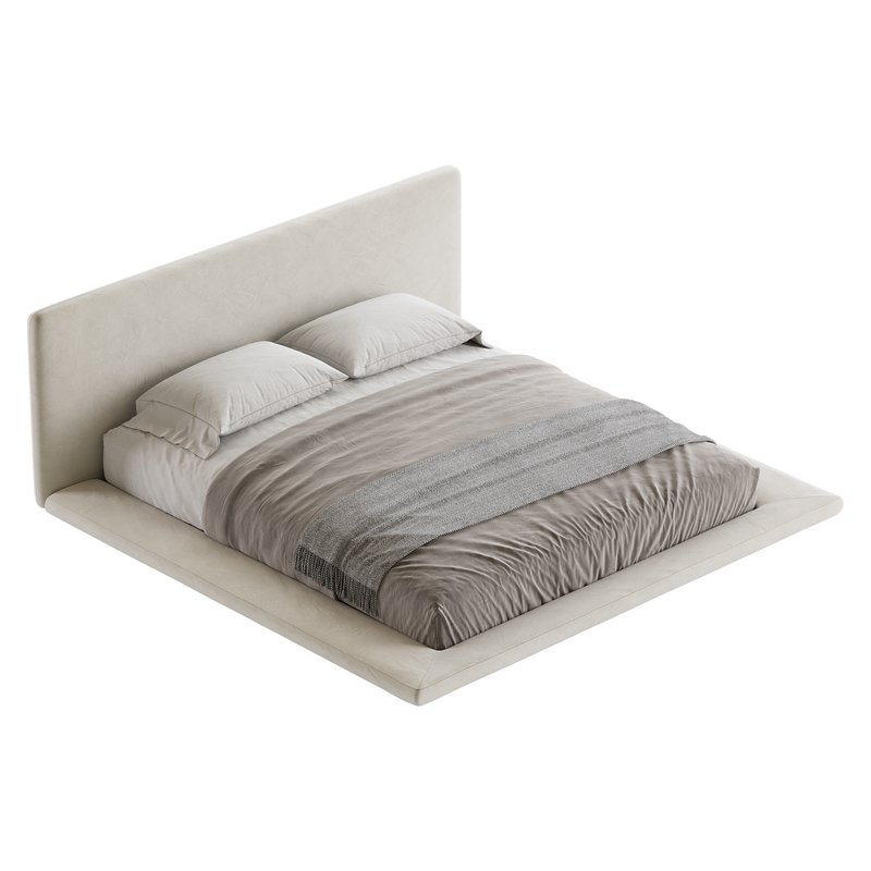 Cesar Suede Fabric Contemporary Minimalist Bed - Image 15