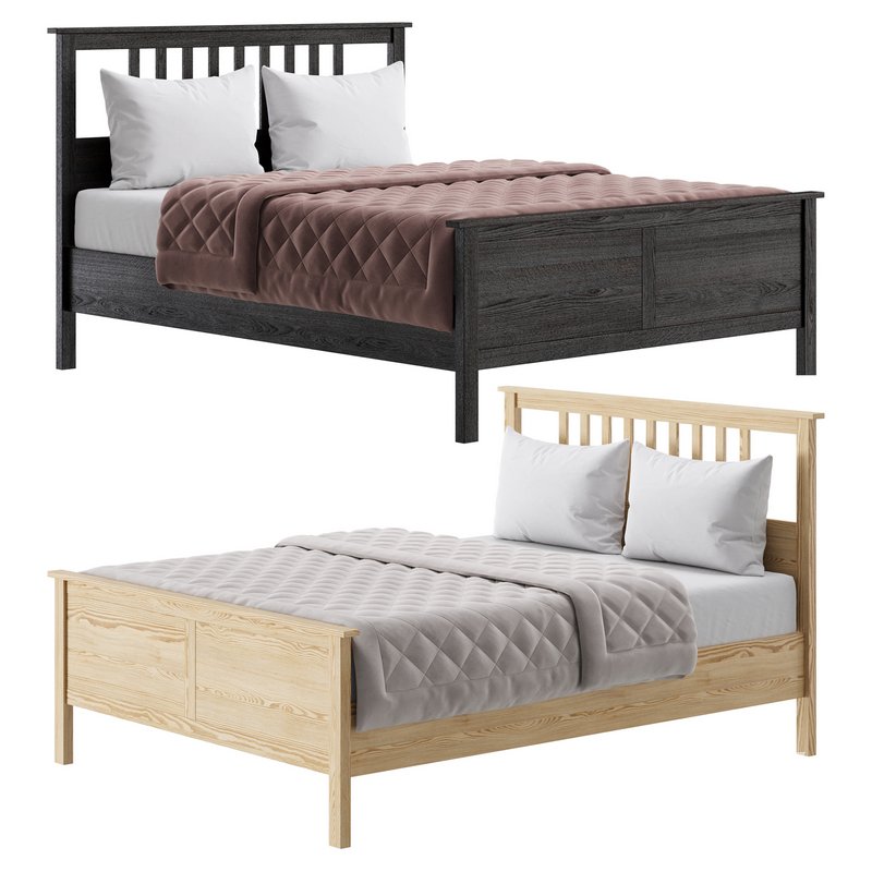 HEMNES Bed frame dark gray stained - Image 1