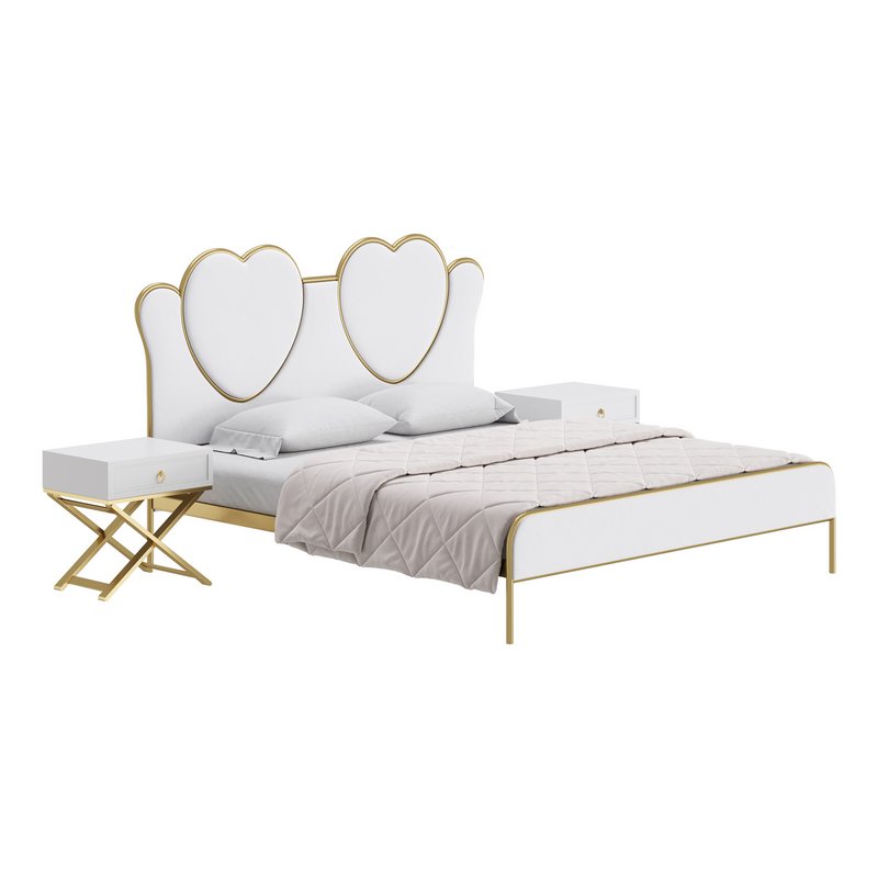 Glam Upholstered Headboard Bed - Image 16