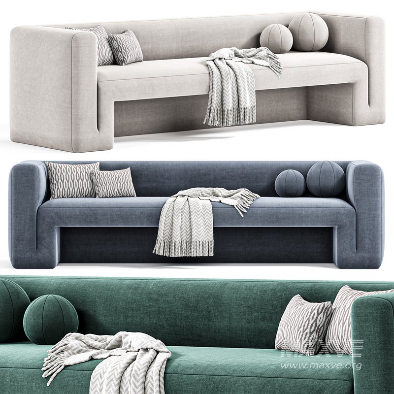 MATRA DEEP TEAL VELVET SOFA BY CB2 - Image 2