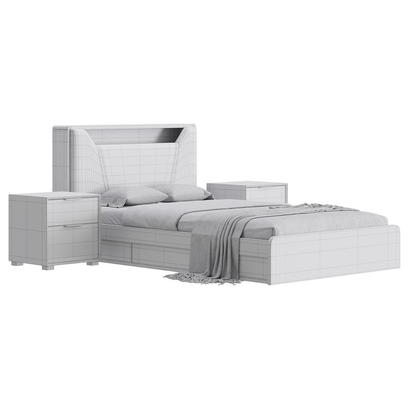 Gray Faux Leather Upholstered Bed - Image 17