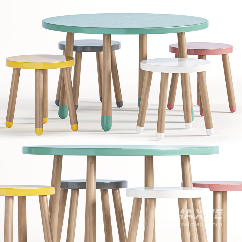 Round table and stool for children by Etsy - Image 1