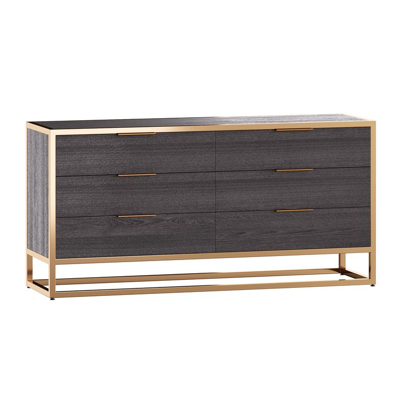 Oxford Black 6-Drawer Dresser - Image 1