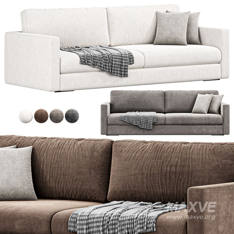Magnum 3 Seater Fabric Sofa By Flexform - Image 2