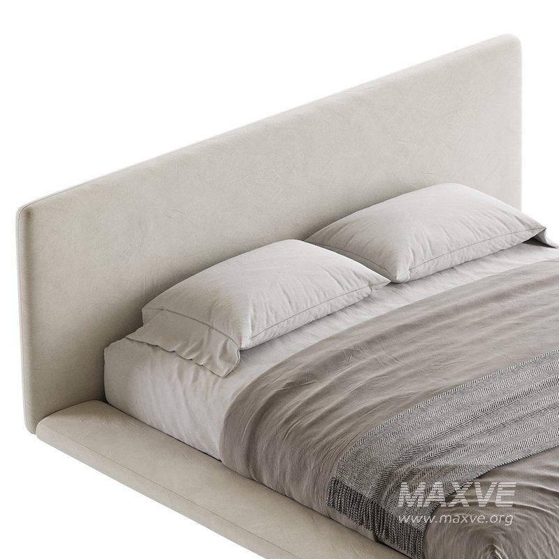 Cesar Suede Fabric Contemporary Minimalist Bed - Image 16