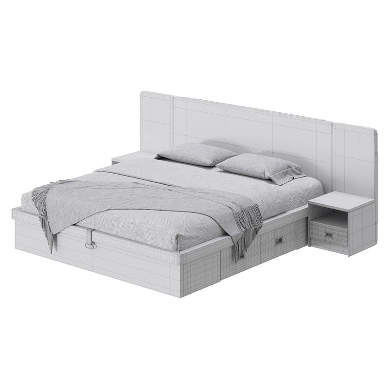 Brown Wooden Panel Bed - Image 16