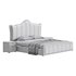 White Upholstered Bed with Headboard - Thumbnail 17