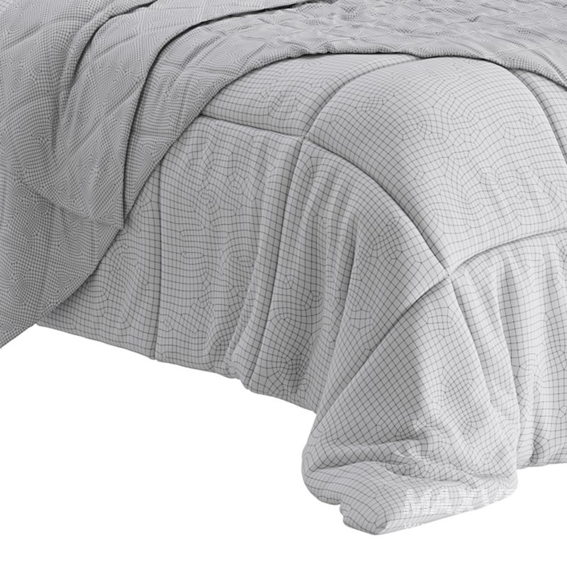 Fabric Low Profile Double Bed Frame with Nail Snaps - Image 20