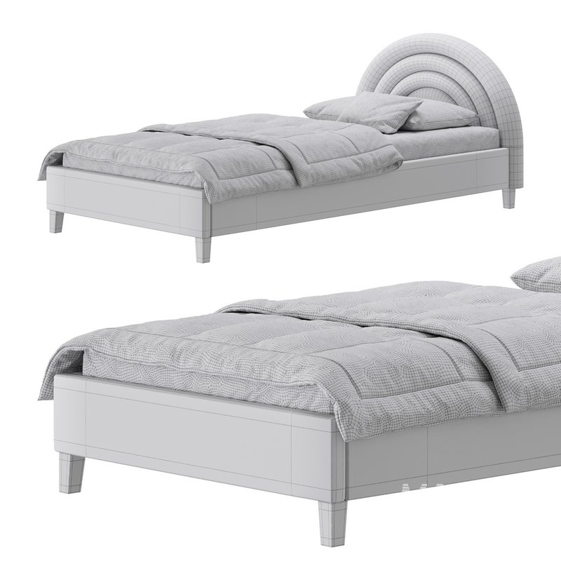 Rainbow Kids Velvet Finish Bed - Image 19